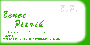 bence pitrik business card